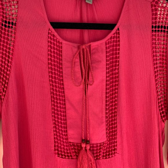 NWT Joseph A boho blouse - crochet crinkle top - Picture 10 of 10